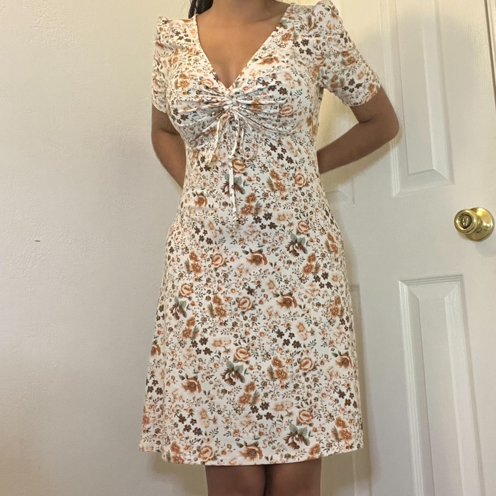 Floral Puff Sleeve Mini Dress